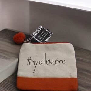"My Allowance" Canvas Pouch with Orange Accent